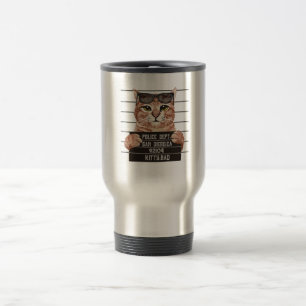 schlechtes niedliches Katzendesign Katzen lieben Reisebecher