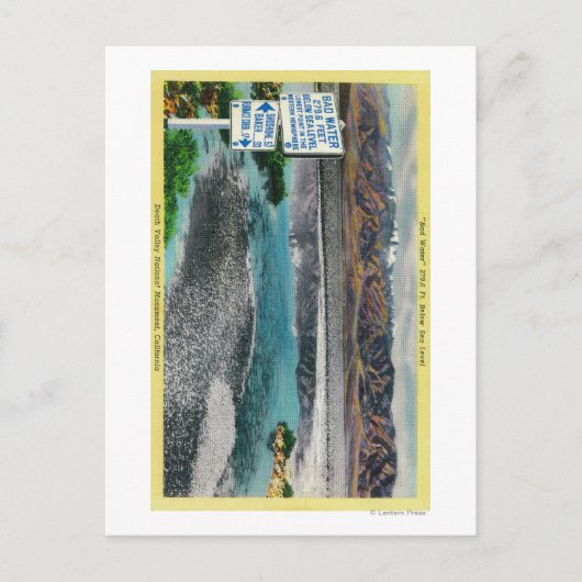 Schlechtes Wasser im Death Valley Nationaldenkmal Postkarte (Vorderseite)