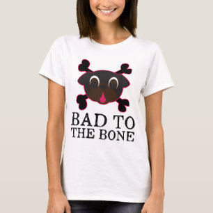 Schlechtes zum Knochen-Schwarz-Mops-T-Shirt T-Shirt