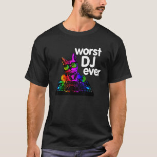 Schlechtester DJ überhaupt  Katze Sarkastischer Mu T-Shirt