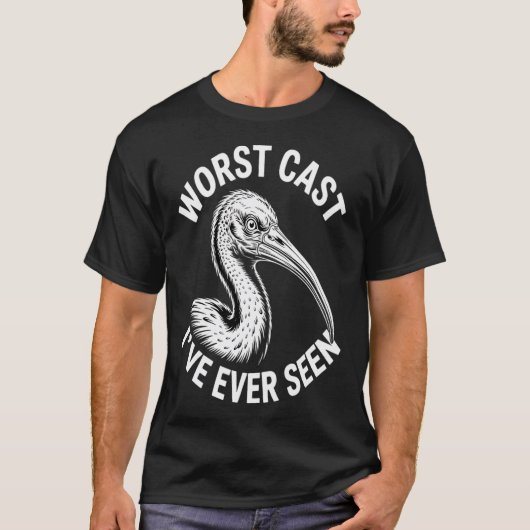 Schlechtestes Casting Bin Chicken Fishing Design T-Shirt (Vorderseite)