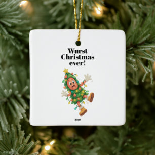 Schlechtestes Weihnachten ever! Lustiges Salami-Fo Keramikornament
