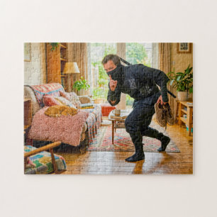 Schleichen an schlafender Katze vorbei Puzzle
