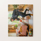 Schleichen an schlafender Katze vorbei Puzzle (Vertikal)