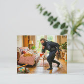 Schleichen vorbei an schlafender Katze Postkarte (Stehend Vorderseite)