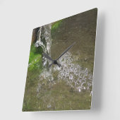 Schleichende Wasserfallenzimmer-Uhr Quadratische Wanduhr (Winkel)