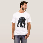 Schleichender Schwarzer Panther-Maskottchen T-Shirt (Vorne ganz)