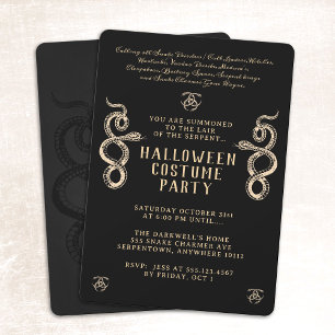 Schleichendes erwachsenes Halloween-Party Schwarz Einladung