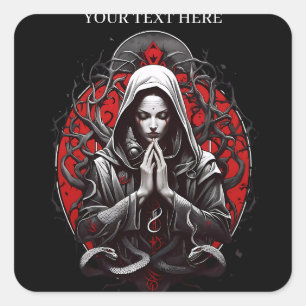 Schleichpriesterin des Schattengartens Quadratischer Aufkleber