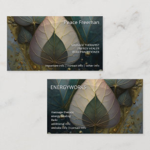 Schleier aus Blättern Botanisches Design Visitenkarte