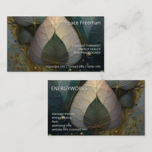 Schleier aus Blättern | Botanisches Design Visitenkarte (Vorne/Hinten)