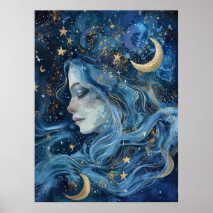 Schleier des Mondes – Ätherische Göttin Poster
