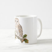 Schleiereule auf einem Eichenast Kaffeetasse (VorderseiteRechts)