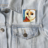 Schleiereule-Blatt-Laternen-Knopf Button (Beispiel)