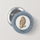 Schleiereule - Geburtstags- oder anderes partythem Button (Vorne & Hinten)
