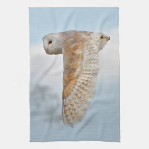Schleiereule im Flug Küchenhandtuch Handtuch