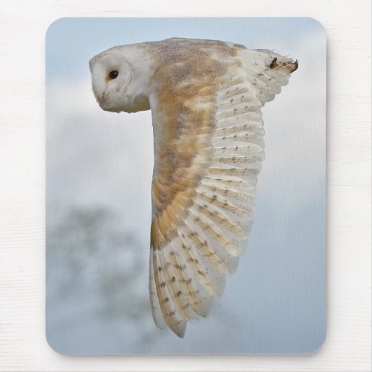 Schleiereule im Flug-Mauspad Mousepad (Vorne)