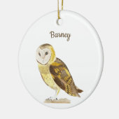 Schleiereule Keramik Ornament (Links)