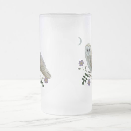 Schleiereule Mattglas Bierglas (Mittel)