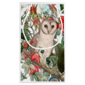 Schleiereule mit Beeren/Florales Geschenktüte (Rückseite)