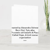 Schleiereule notecard karte (Rückseite)