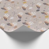 Schleiereule-Pfeile und Federn Geschenkpapier (Ecke)