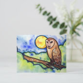Schleiereule Postkarte (Stehend Vorderseite)