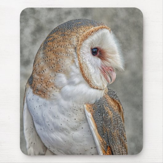 Schleiereule-Profil Mousepad (Vorne)