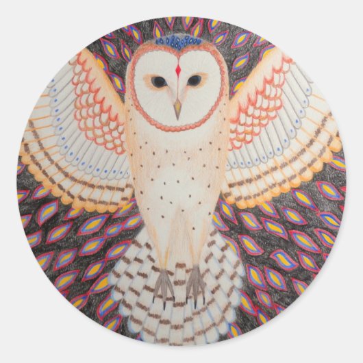 Schleiereule Runder Aufkleber (Vorderseite)