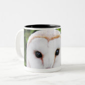 Schleiereule (Tyto alba) auf Handschuh Zweifarbige Tasse (Vorderseite Links)