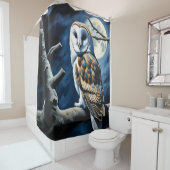 Schleiereule und Vollmond Duschvorhang (Beispiel)