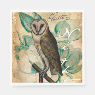 Schleiereule Vintage Serviette
