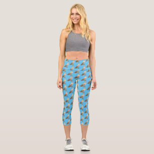 Schleiereule Vogel Cartoon-Illustration Capri Leggings