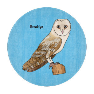 Schleiereule Vogel Cartoon-Illustration  Schneidebrett