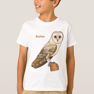 Schleiereule Vogel Cartoon-Illustration T-Shirt