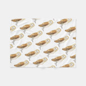 Schleiereule-Wasserfarbe Fleecedecke (Vorderseite (Horizontal))