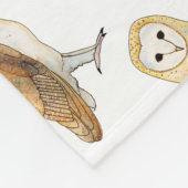 Schleiereule-Wasserfarbe Fleecedecke (Ecke)