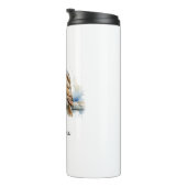 Schleiereule-Wasserfarben-Vogel-Illustration Perso Thermosbecher (Nach rechts gedreht)