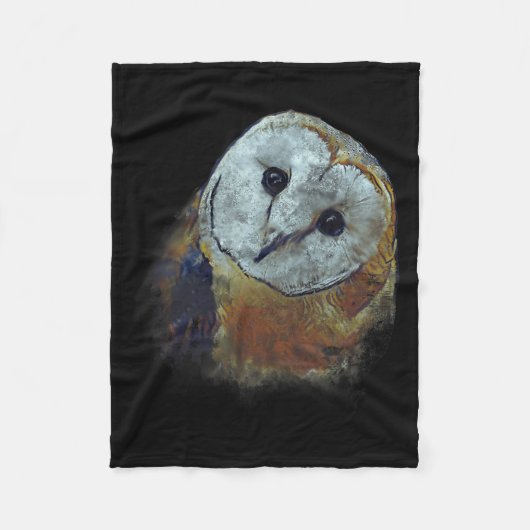 Schleiereulenmalerei Eulen Kunst Fleecedecke (Vorderseite)