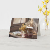 Schleife auf alten Buchstaben nach Fenstern Karte (Gelbe Blume)