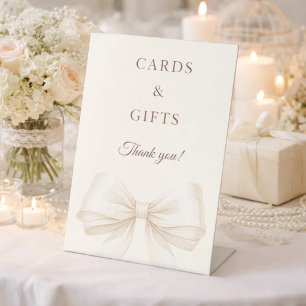Schleife Elfenbein Karten Geschenke Schild