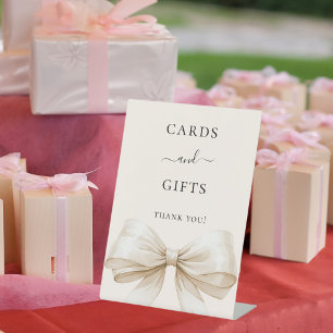 Schleife Elfenbeinkarten Geschenke Schild