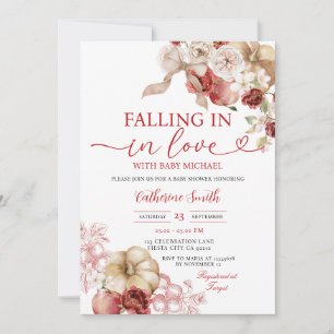 Schleife Falling in Love Baby Shower Apfel Rot Flo Einladung