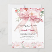 Schleife rosa Blumen blühen Mädchen Baby Shower Ei (Vorderseite)