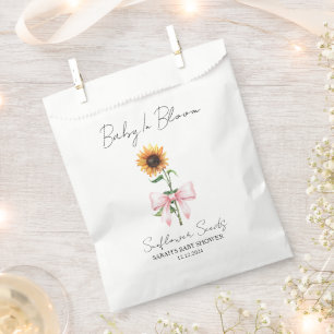 Schleife Sonnenblumenkerne Baby Shower Geschenkt Geschenktütchen