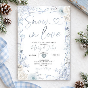 Schleife und Bogen Winter Schnee in Liebe Brautpar Einladung