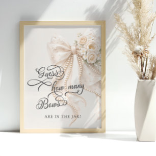 Schleifen-Blumen Wie viele Schleifen Baby Shower S Poster