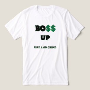 SCHLEIFEN, BOSS UP HERRN WEISS GRÜN MOTIVATIONAL Tri-Blend SHIRT
