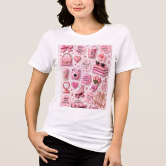 Schleifen-Herzen Rosa Coquette Weiblich Ästhetisch Tri-Blend Shirt