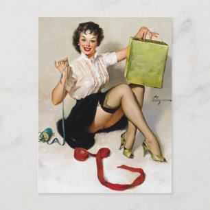 Schleifen Pin Up Postkarte